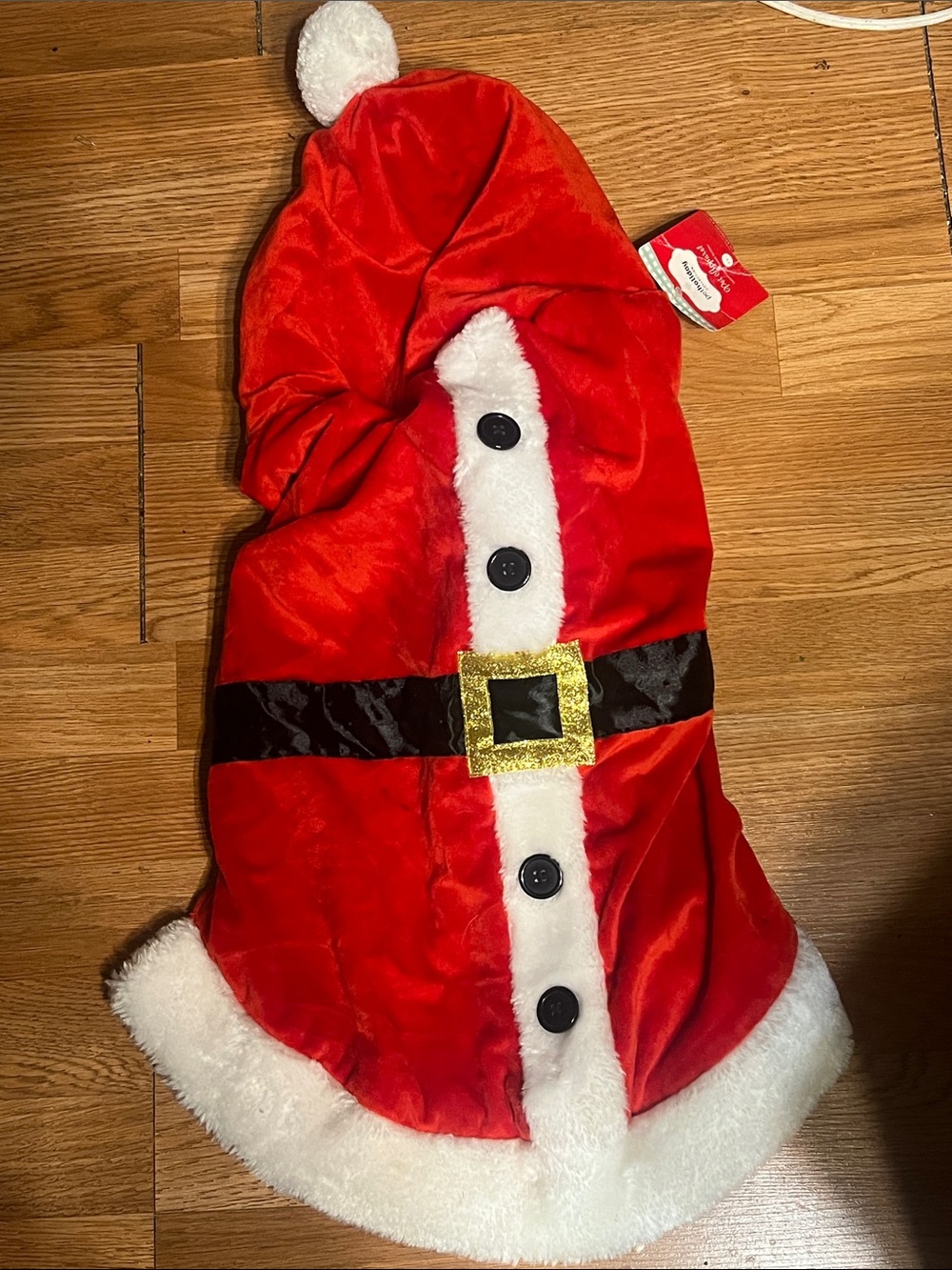 Santa Sash Dog Coat - Red Holiday Pet Costume